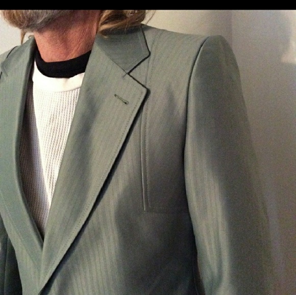 Vintage shiny green polyester leisure jacket 40" - Picture 4 of 4